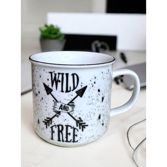 Wild & Free Ceramic Speckled Coffee Mug With Arrow Design - Picture 2 of 8